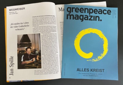 Artikel Rubrik Wegweiser über Jan Spille im Greenpeace Magazin