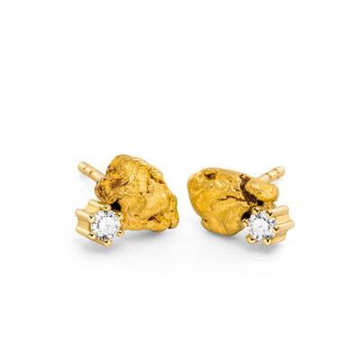 Gold Nugget Ohrstecker der Puna Collection von Jan Spille Schmuck aus Hamburg