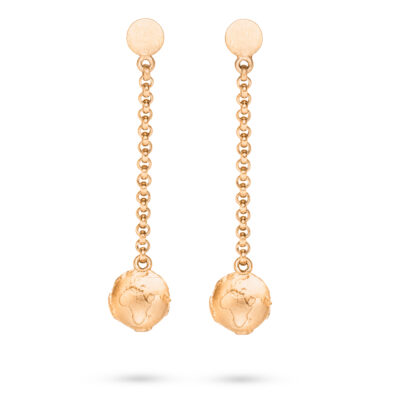 roségold schmuck mit weltkugel als ohrhänger von jan spille