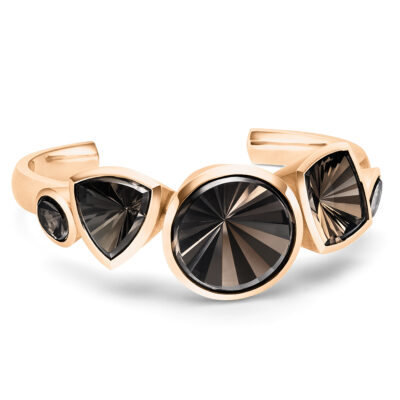 roségold armreif als rauchquarz schmuck der alpen kollektion von goldschmied jan spille schmuck