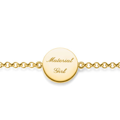 goldarmband mit aufschrift material girl als freundinnen schmuck von jan spille