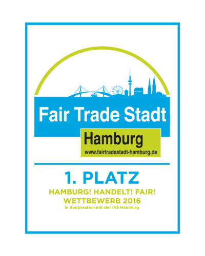 Auszeichnung Fair Trade Stadt Hamburg 1. Platz für Jan Spille Schmuck aus Hamburg Altona