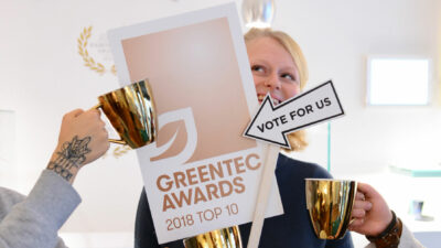 Team Jan Spille präsentiert Kampagne Vote for us für Greentec Award