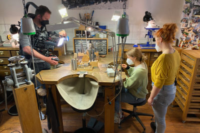 Dreharbeiten für Neuneinhalb Sendung vom WDR im Atelier mit Jana Forkel