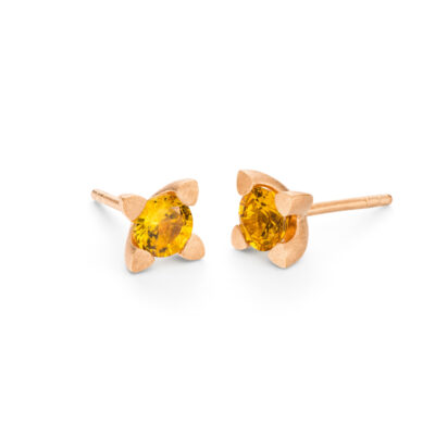 gold saphir ohrstecker aus Fairtrade Gold aus der Ceylon-Kollektion von Jan Spille aus Hamburg Altona