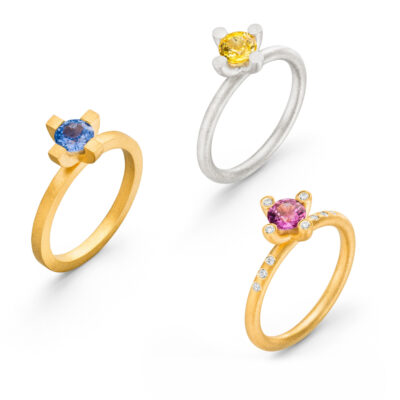 Set von Verlobunsgringen aus Fairtrade Gold von Goldschmied Jan Spille aus Hamburg