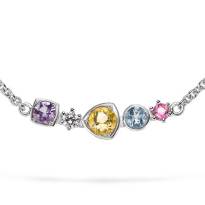 kette bunte steine mit Fairen Farbedelsteinen von Jan Spille Schmuck aus Hamburg