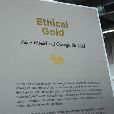 Engagement von Jan Spille durch Ausstellungen über fairen Schmuck und Ethical Gold
