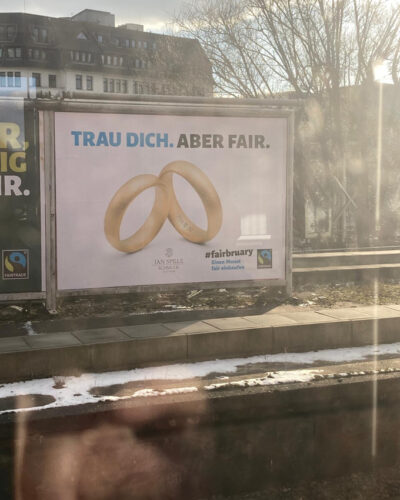 Plakatkampagne Trau Dich. Aber Fair im Fairbruary von Jan Spille-Schmuck. HVV-Hamburg