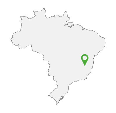 grob skizzierte landkarte von brasilien mit grünem standort der edelstein minen von jan spille zum abbau nachhaltige diamanten