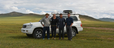 Jan Spille und Team während der fairen Bergbaureise in der Mongolei