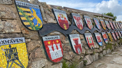 Stadtwappen der Städte entlang der Elbe wo es Flussgold gibt