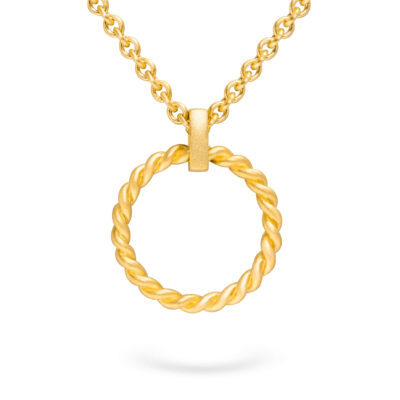 Kette mit Kettenanhänger Kordel-Kollektion in 18 kt Gelbgold