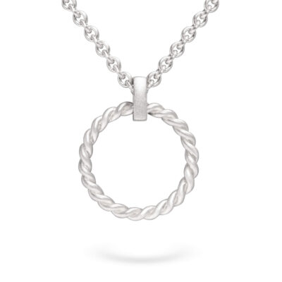 Kette mit Kettenanhänger Kordel-Kollektion in 18 kt Weissgold