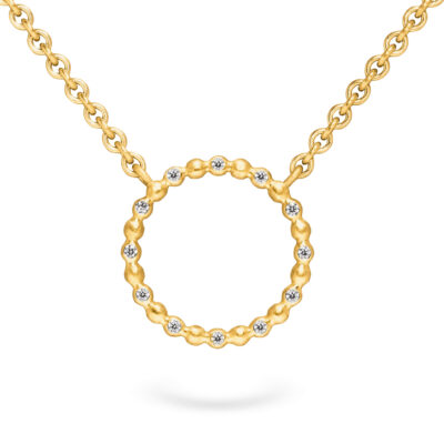 Kettenanhänger Kugel + eingeriebenen Diamanten Kettenanhänger aus Echtgold und konfliktfreien Diamanten