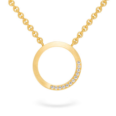 Kette mit Kettenanhänger in 18 kt Gelbgold mit ethical diamonds aus der Pavé-Kollektion Zeitloser Schmuck