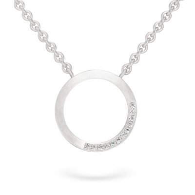 Zeitlose Kette mit Kettenanhänger Pavé-Kollektion in 18 kt Weissgold mit ethical diamonds