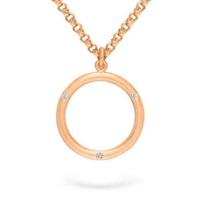 Kettenanhänger gold mit stein aus der Rund-Kollektion in Rosegold mit konfliktfreien Diamanten