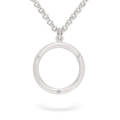 Kettenanhänger gold mit stein aus der Rund-Kollektion in Weissgold mit konfliktfreien Diamanten