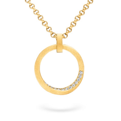 Kette mit Kettenanhänger Twister-Kollektion in 18 kt Gelbgold mit ethical diamonds