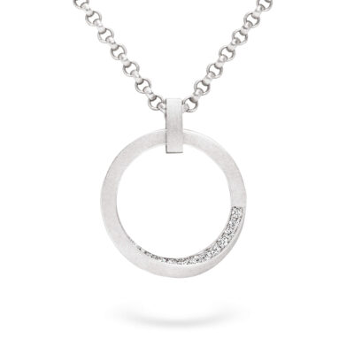 Kette mit Kettenanhänger Twister-Kollektion in 18 kt Weissgold mit ethical diamonds