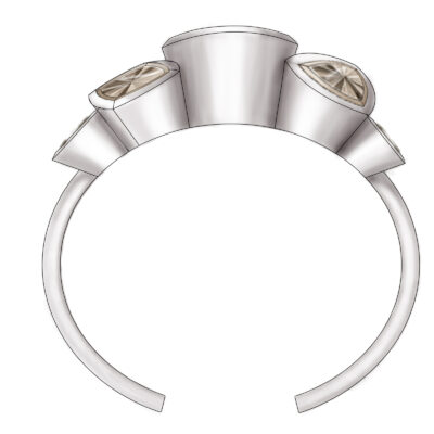 grafik des alpen masterpiece armreif in weissgold mit rauchquarz schmuck von jan spille