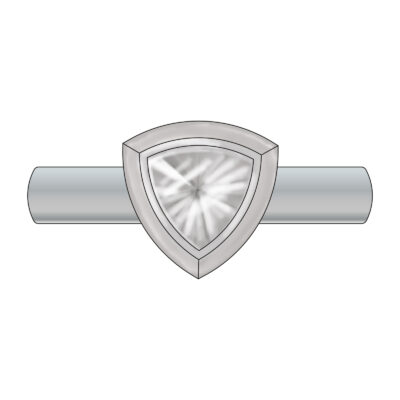 Grafik vom Alpen Ring Dreieck mit Bergkristall der Alpen-Kollektion No.1