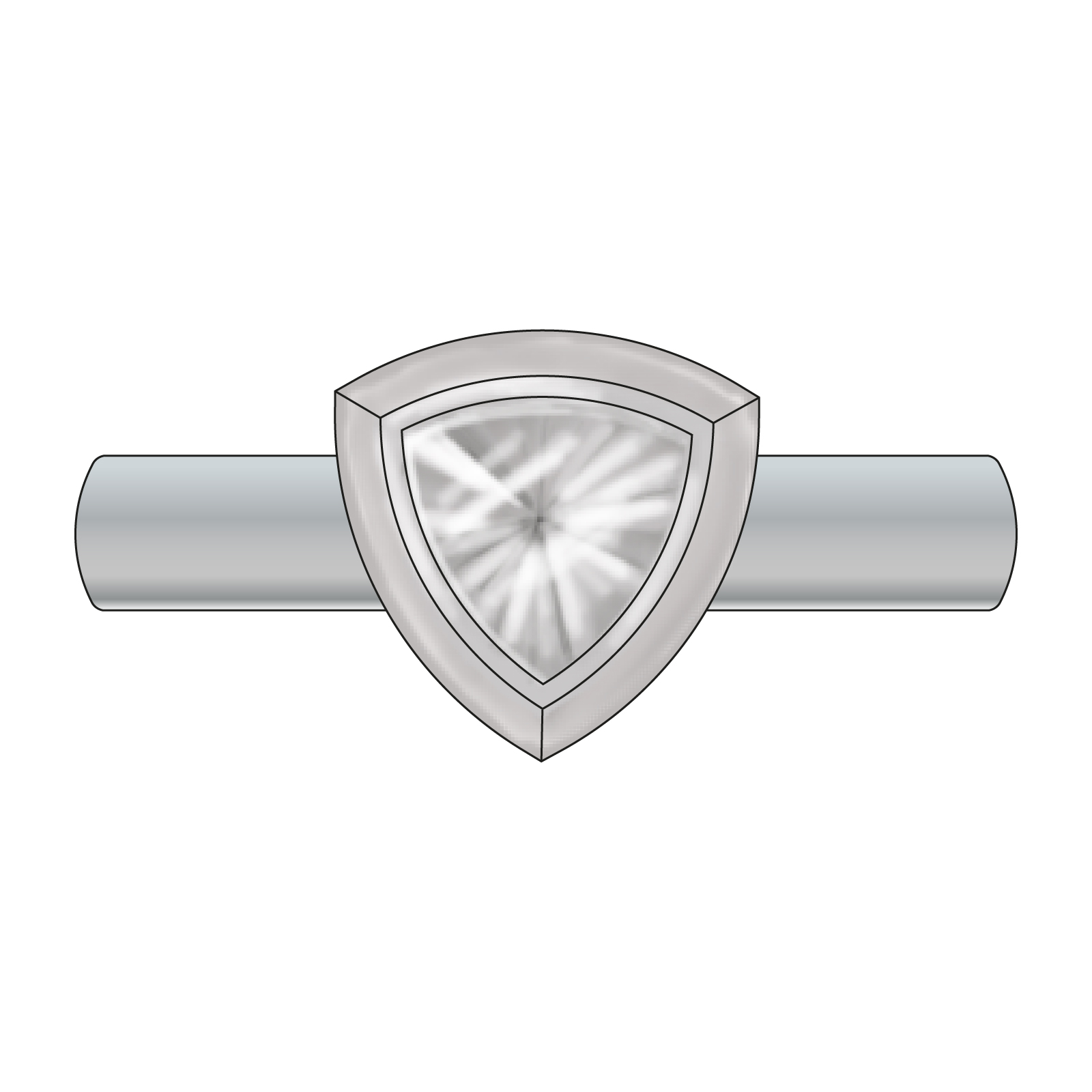 Grafik vom Alpen Ring Dreieck mit Bergkristall der Alpen-Kollektion No.1
