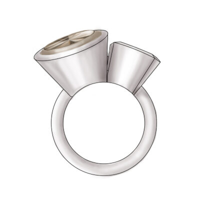Grafik des toi et moi ring aus der Alpen-Kollektion