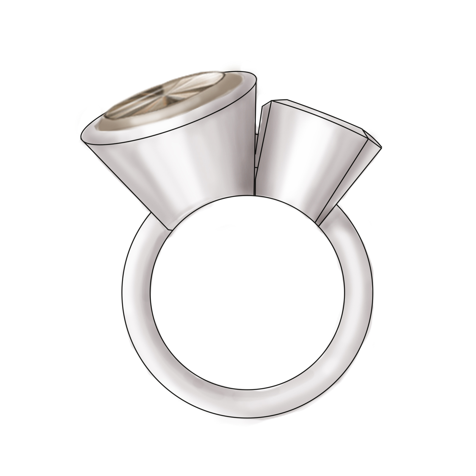Grafik des toi et moi ring aus der Alpen-Kollektion