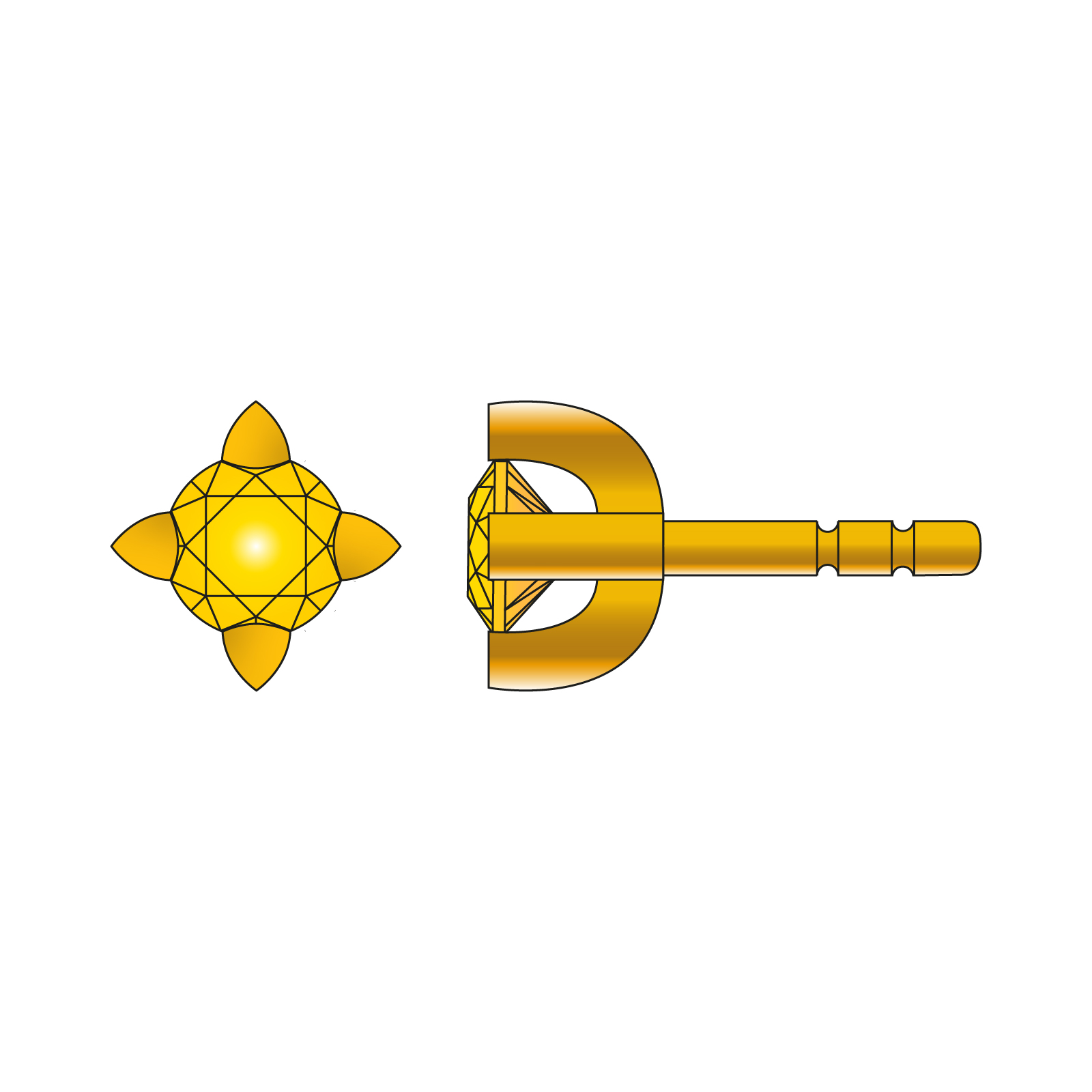 jan-spille-schmuck_form_ceylon-collection_ohrstecker-dreieck_saphir-orange