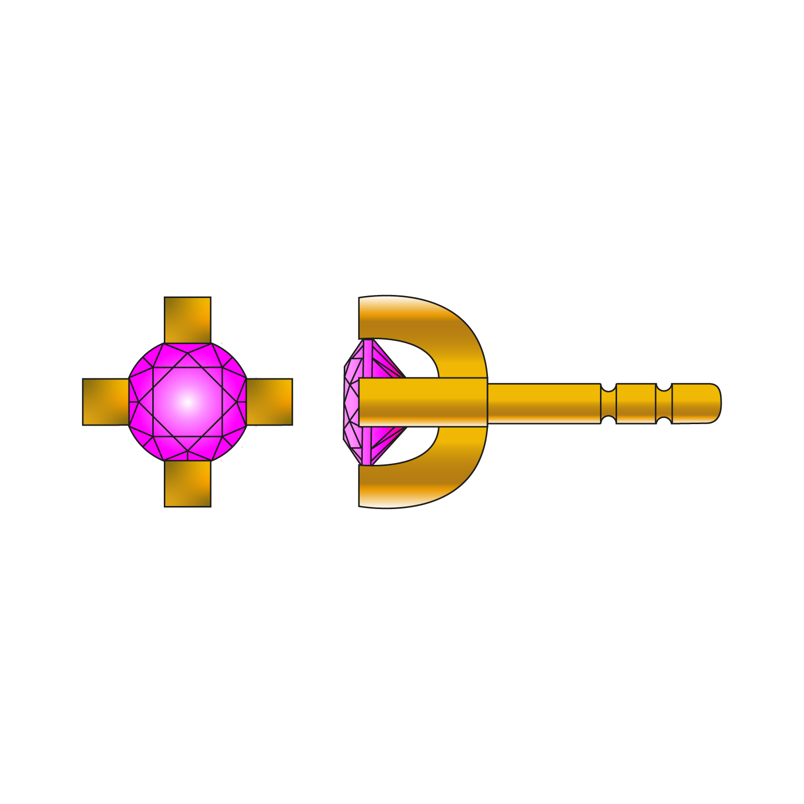 jan-spille-schmuck_form_ceylon-collection_ohrstecker-rechteck_saphir-pink