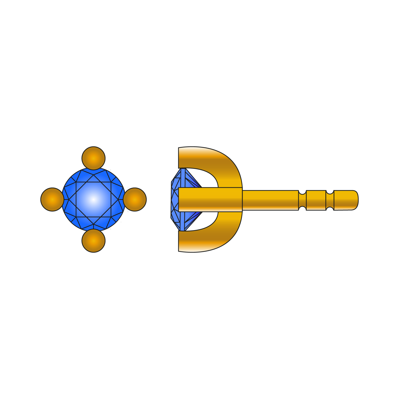 jan-spille-schmuck_form_ceylon-collection_ohrstecker-rund_saphir-hellblau
