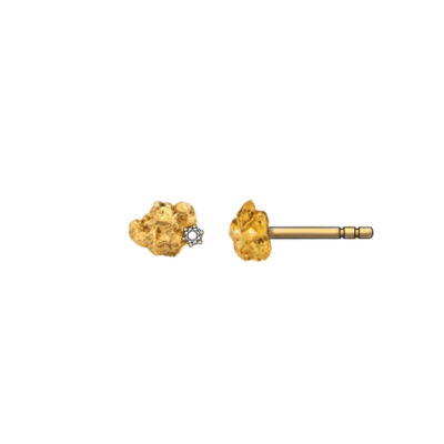 Grafik Kleiner Gold Nugget Ohrstecker mit Diamant