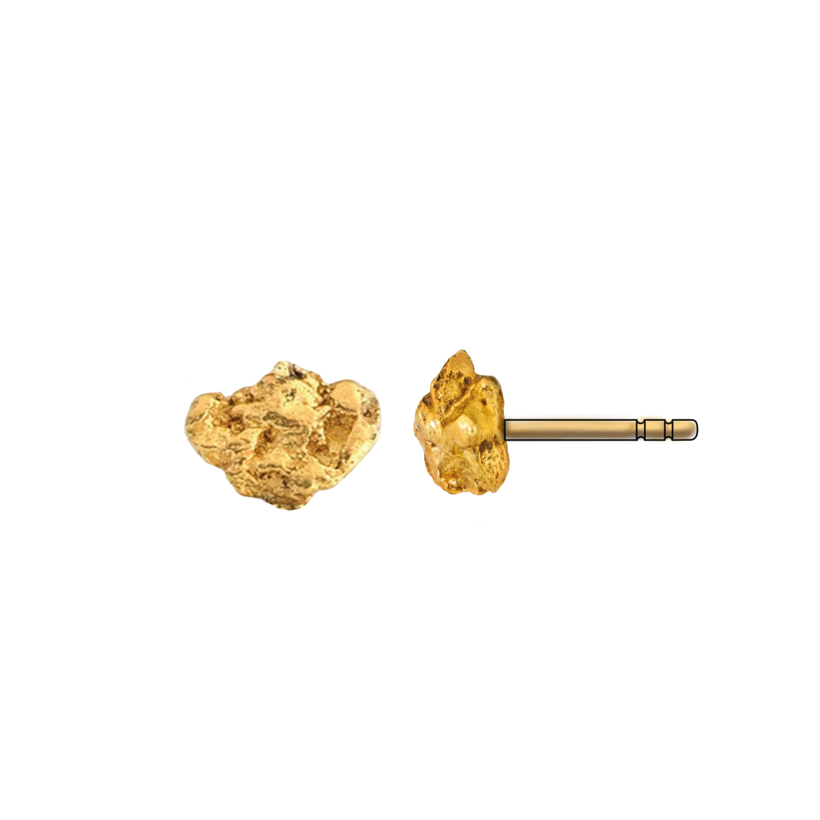 Grafik Grosser Gold Nugget Ohrstecker