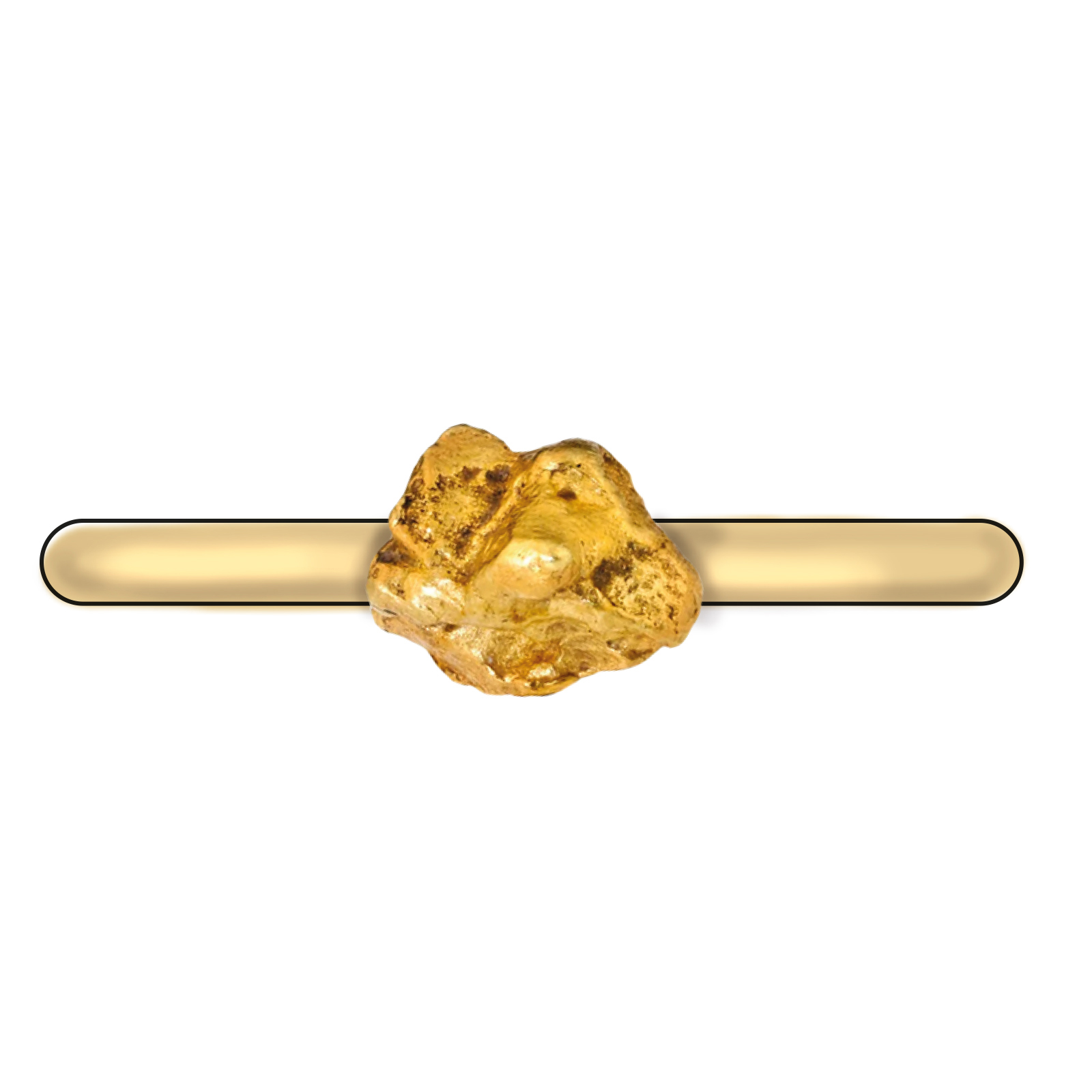 Grafik verlobungsring einzigartig mit grossem Goldnugget