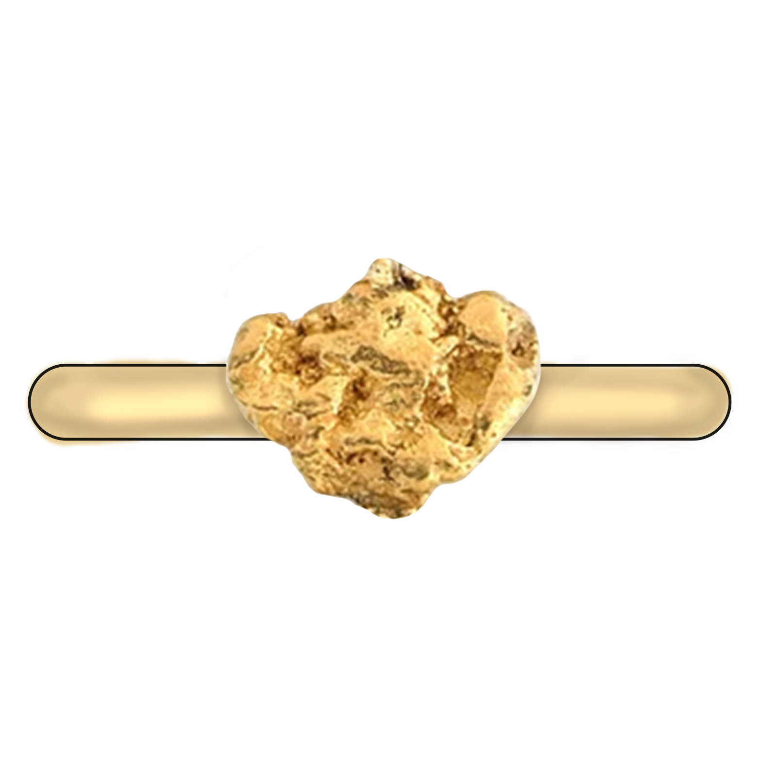 Grafik verlobungsring einzigartig mit Goldnugget