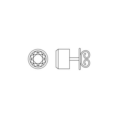 grafik vorder und seitenansicht diamant ohrstecker zargenfassung gerade aus der spotlight schmuck kollektion von goldschmied jan spille