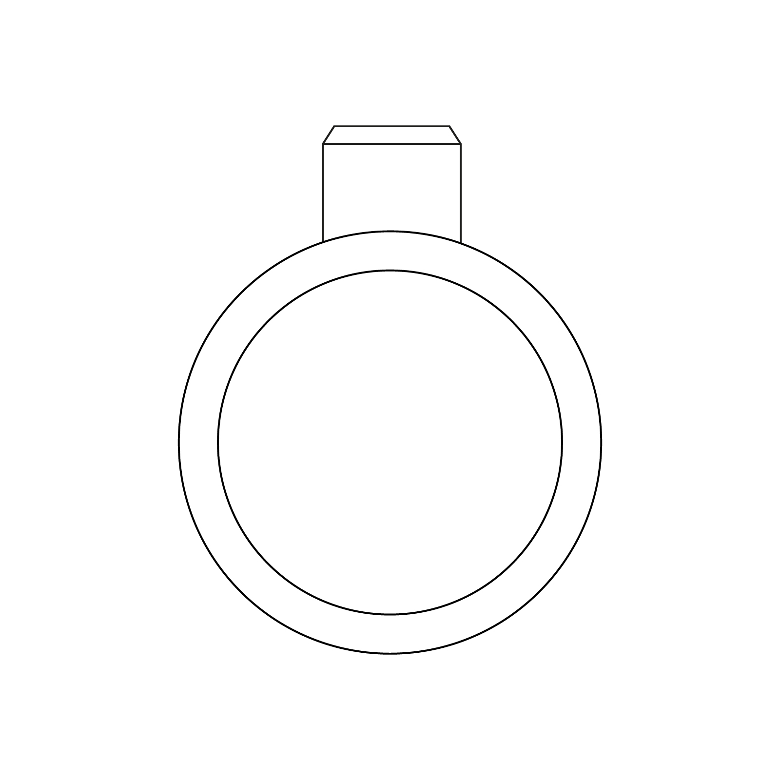 grafik der spotlight verlobungsring von jan spille als engagement ring bezel