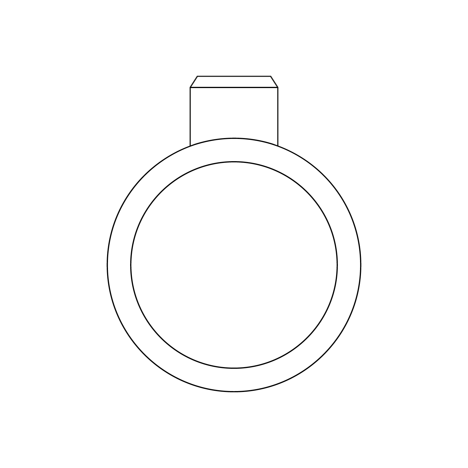 grafik der spotlight verlobungsring von jan spille als engagement ring bezel