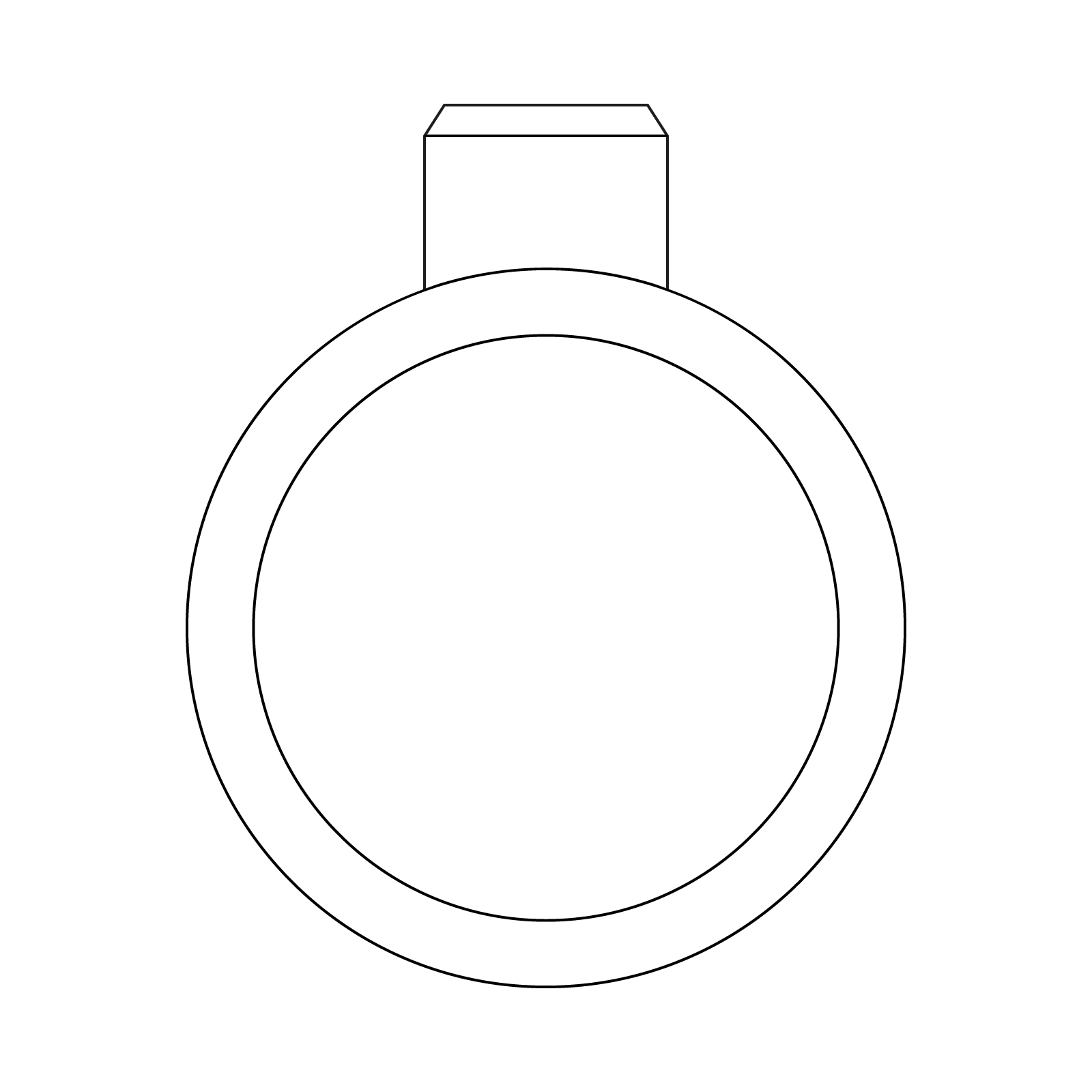 grafik der spotlight verlobungsring von jan spille als engagement ring bezel