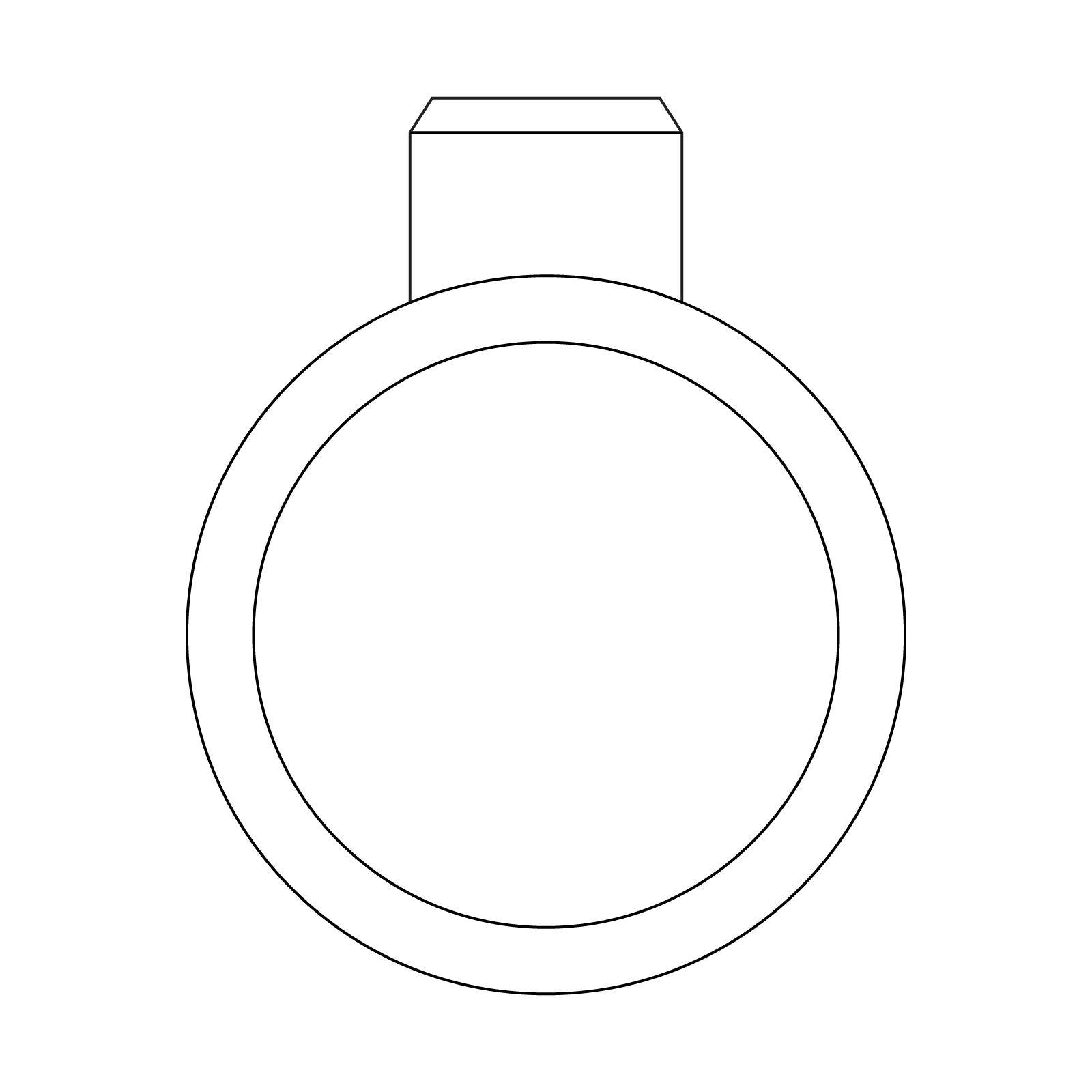 grafik der spotlight verlobungsring von jan spille als engagement ring bezel