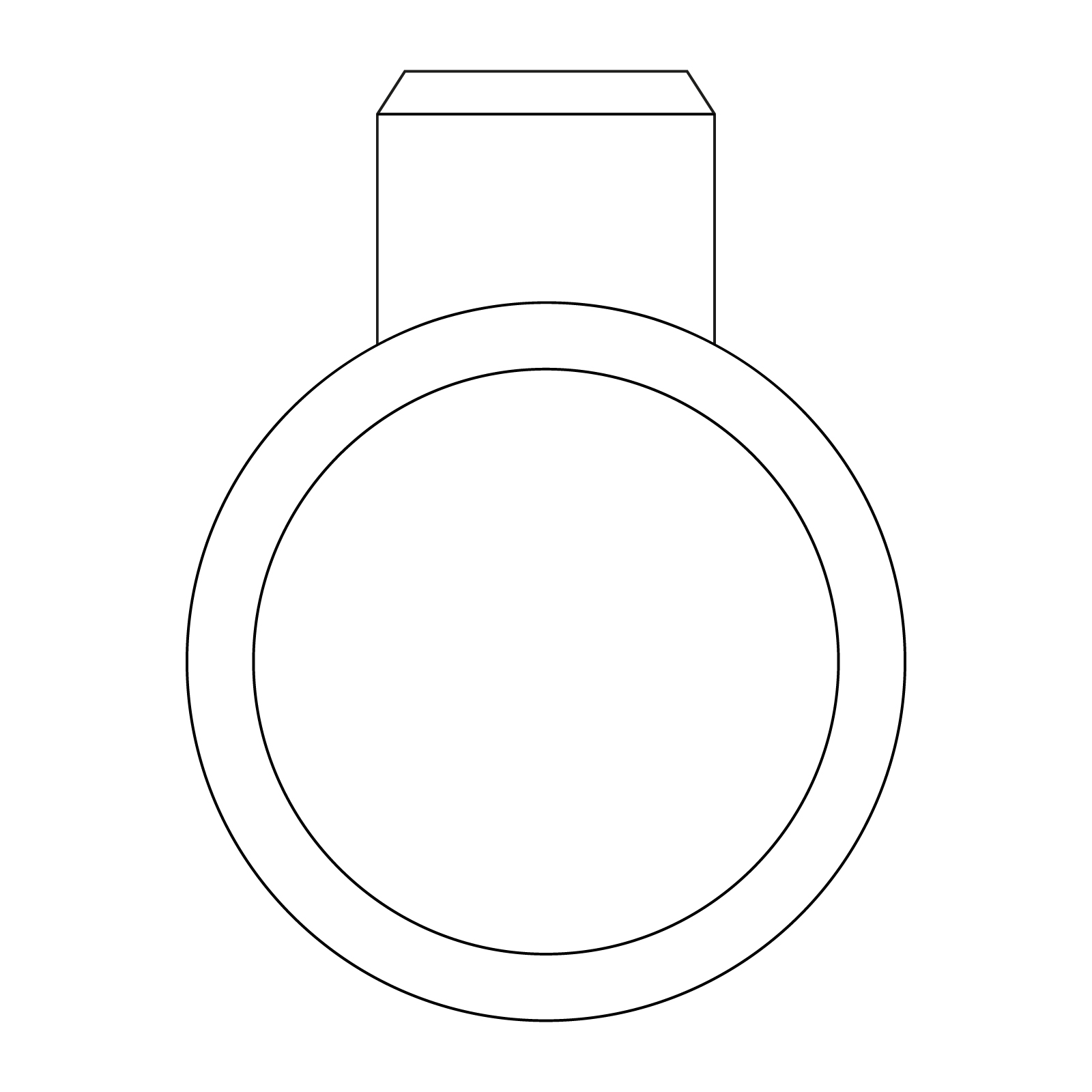 grafik der spotlight verlobungsring von jan spille als engagement ring bezel fassung