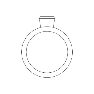 basic grafik seitenansicht des bezel verlobungsring mit konischer fassung aus der spotlight kollekion von jan spille