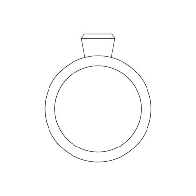 reduzierte grafik seitenansicht des bezel verlobungsring mit konischer fassung aus der spotlight kollekion von jan spille