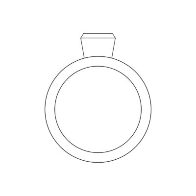 grafik seitenansicht des bezel verlobungsring mit konischer fassung aus der spotlight kollekion von jan spille