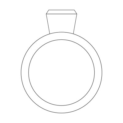 schwarz weiß grafik seitenansicht des bezel verlobungsring aus der spotlight kollekion von jan spille