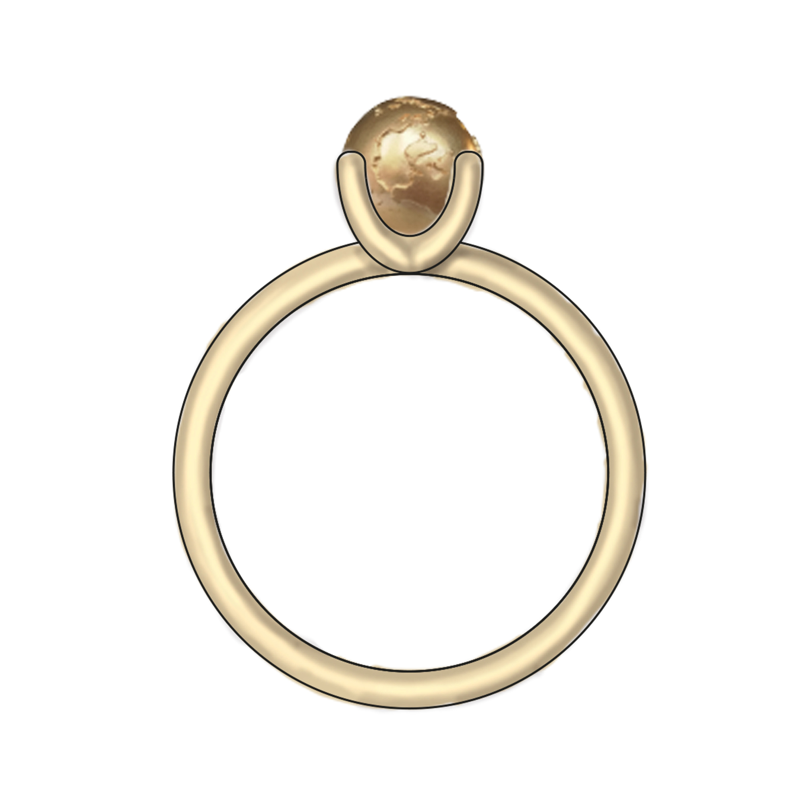Grafik globus ring der World-Collection No.1 mit Krappe
