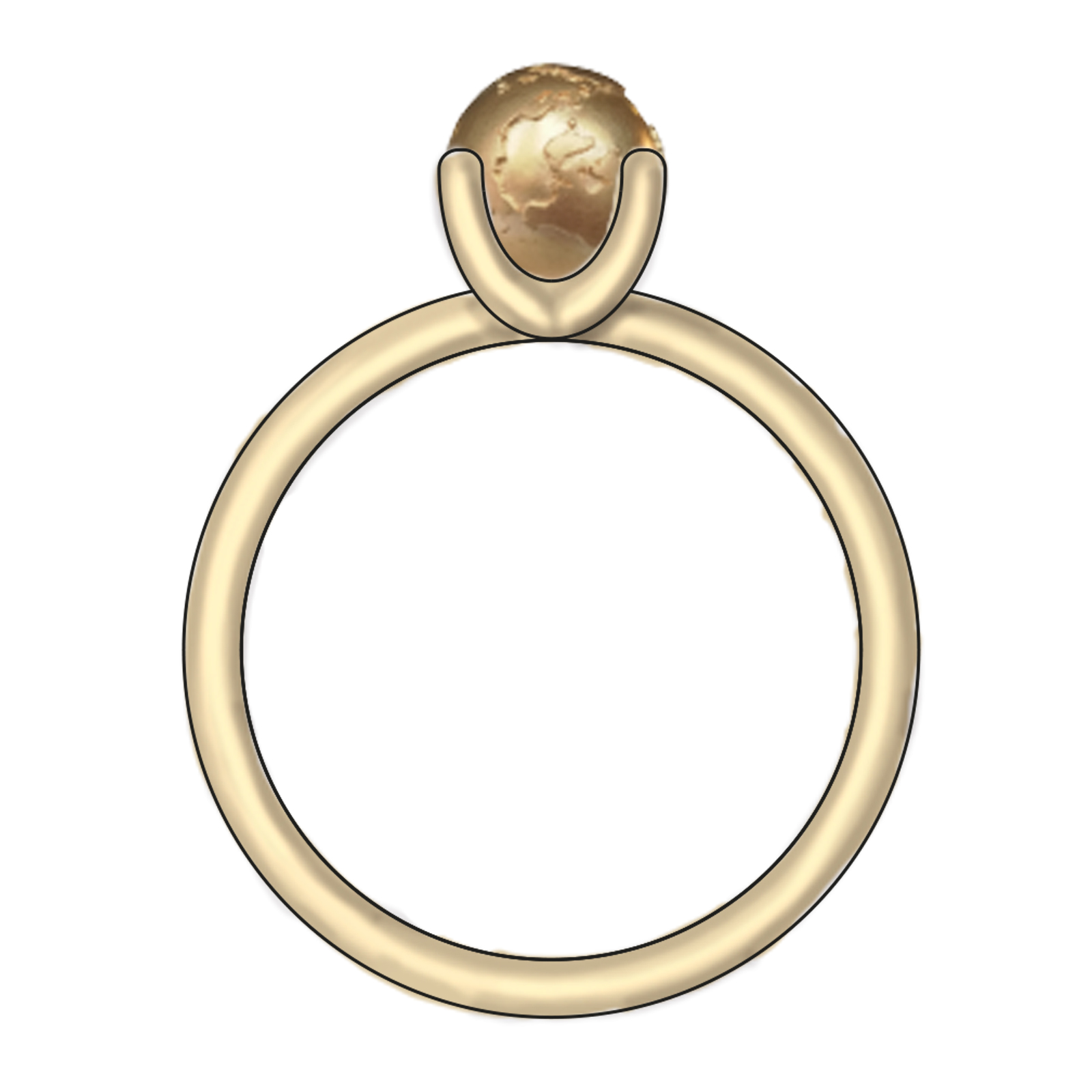 Grafik globus ring der World-Collection No.2 mit Krappe