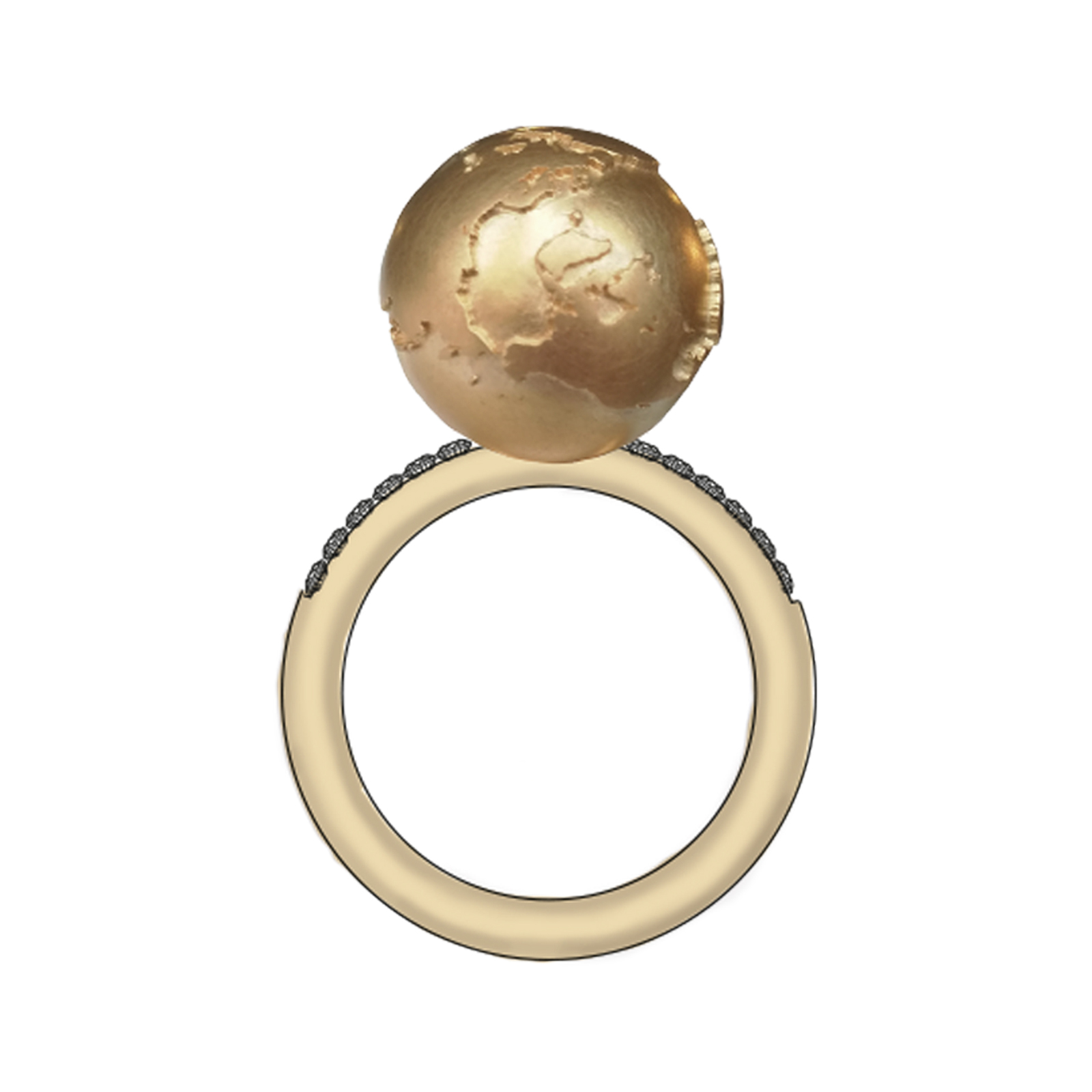 Grafik ring weltkugel der World-Collection No.2 World-Collection No.1 mit Diamanten
